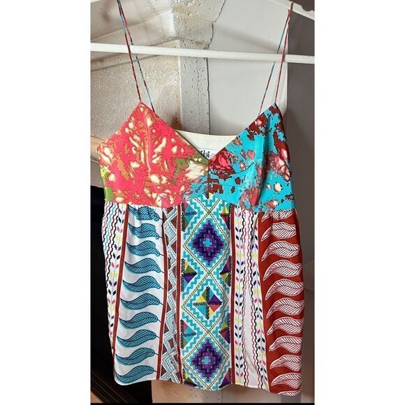 TIBI 100% Silk Multicolored Printed Camisole Tank Size 6 - Picture 3 of 12